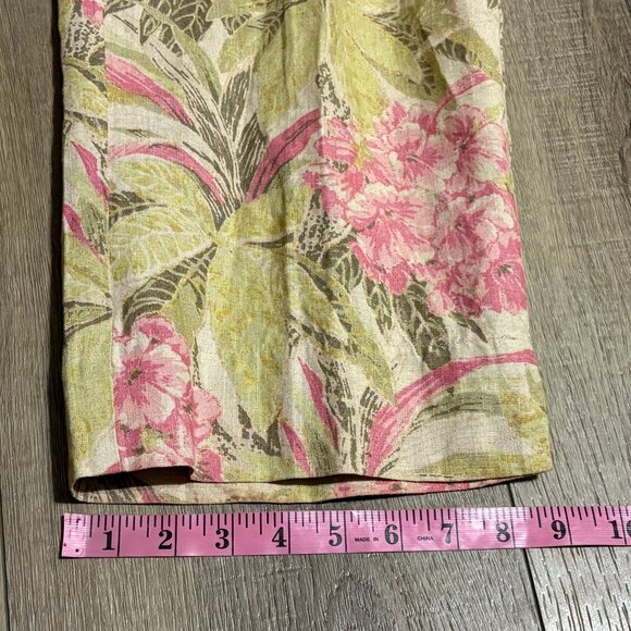J.JILL Floral Crop Linen Pants Size Petite Small - Picture 9 of 11